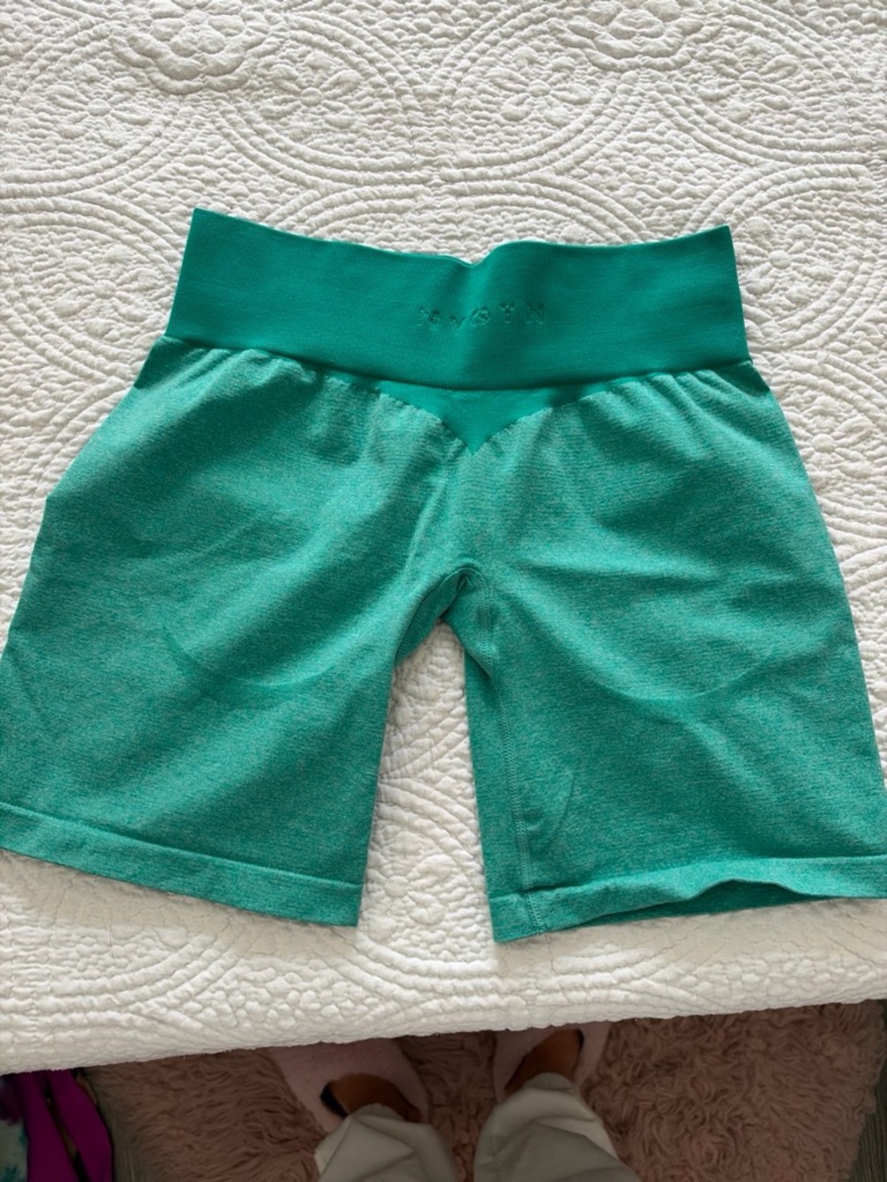 NVGTN Teal High-Rise Bike Shorts